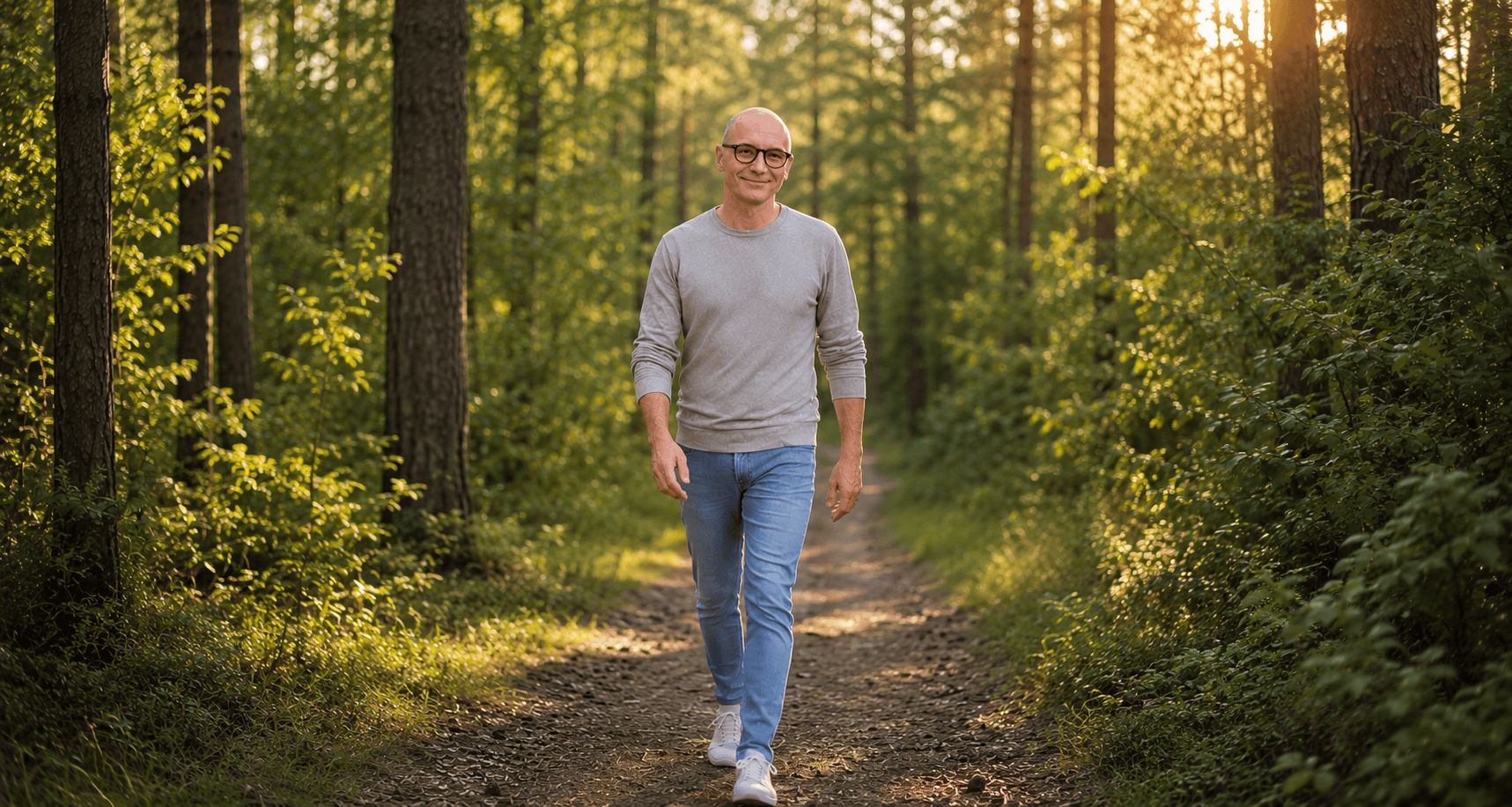 Rutger van Overbeek wandelend in Bosch en Duin